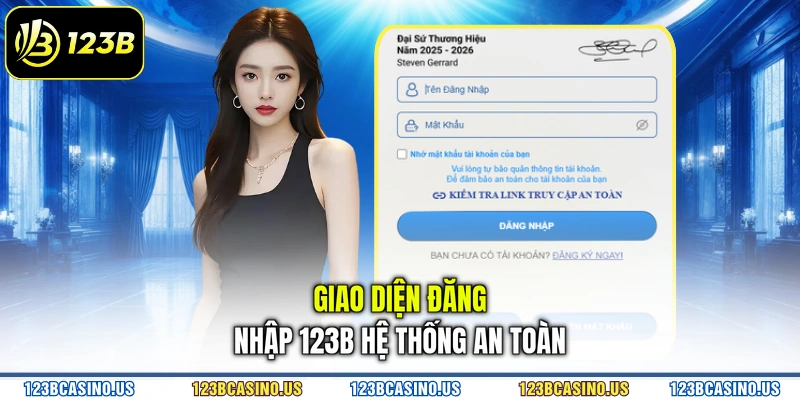 Giao diện đăng nhập 123B hệ thống an toàn
