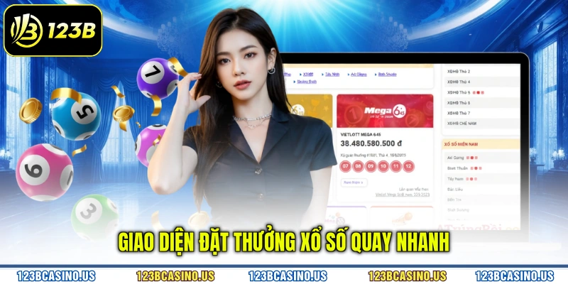 Giao diện đặt thưởng xổ số quay nhanh